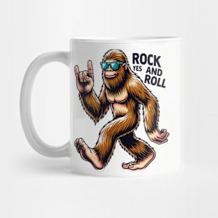 Bigfoot Sasquatch Loves Rock And Roll Mug